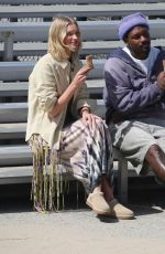 ELSA HOSK and Stefon Diggs Filming UGGs New Ad Campaign in Venice Beach 04/02/2025