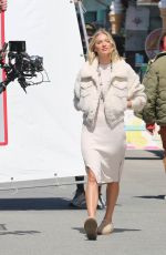 ELSA HOSK and Stefon Diggs Filming UGGs New Ad Campaign in Venice Beach 04/02/2025