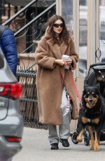 EMILY RATAJKOWSKI Out Walking Her Dog in New York 04/16/2025