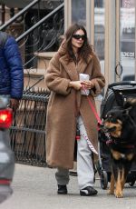 EMILY RATAJKOWSKI Out Walking Her Dog in New York 04/16/2025