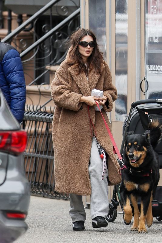 EMILY RATAJKOWSKI Out Walking Her Dog in New York 04/16/2025