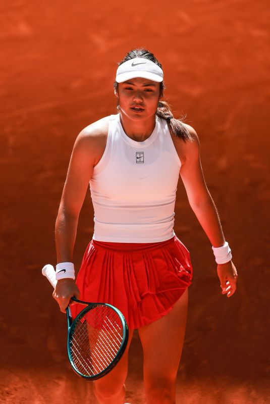 EMMA RADUCANU at First Round of Mutua Madrid Open in Madrid 04/23/2025