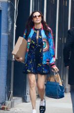 FAMKE JANSSEN Out on a Windy Day in New York City 04/15/2025