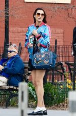 FAMKE JANSSEN Out on a Windy Day in New York City 04/15/2025
