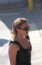 FLORENCE PUGH Arrives at Jimmy Kimmel Live in Hollywood 04/28/2025