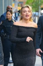 FLORENCE PUGH Arrives at Live with Kelly and Mark in New York City 04/30/2025