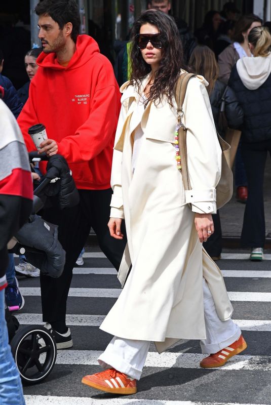 GEORGIA FOWLER Out with Baby After Coffee in New York 04/14/2025