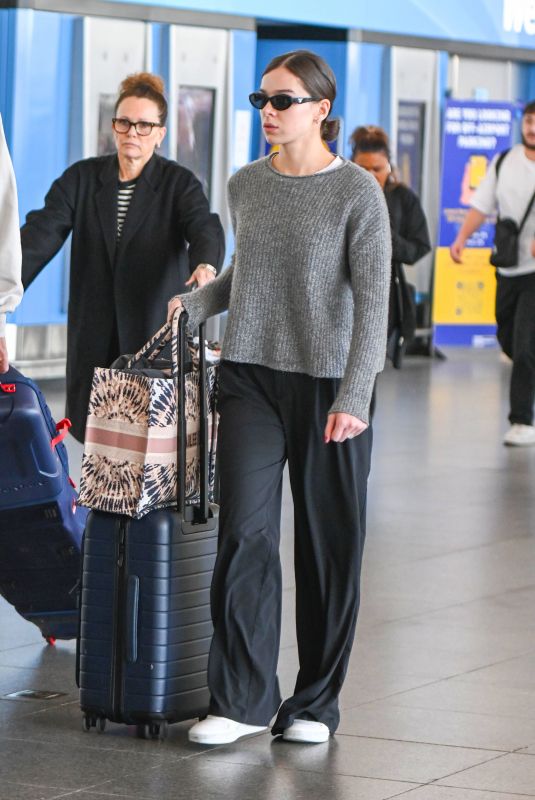 HAILEE STEINFELD Arrives at JFK International Airport in New York 04/01/2025