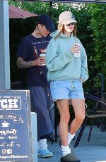 HAILEY and Justin BIEBER Leaves a Coffee Shop in Indio 04/10/2025