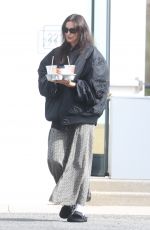 IRINA SHAYK Out Grabbing Food and Frinks from a Coffee Shop in The Hamptons 04/20/2025