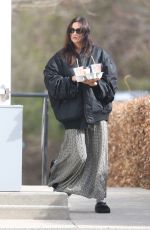 IRINA SHAYK Out Grabbing Food and Frinks from a Coffee Shop in The Hamptons 04/20/2025