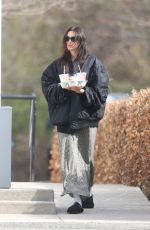 IRINA SHAYK Out Grabbing Food and Frinks from a Coffee Shop in The Hamptons 04/20/2025