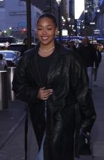 JORDYN WOODS Arrives for Knicks Game at Madison Square Garden in New York City 04/08/2025