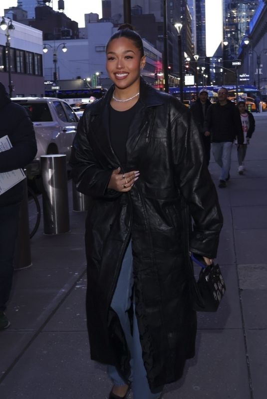 JORDYN WOODS Arrives for Knicks Game at Madison Square Garden in New York City 04/08/2025