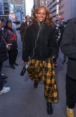 JUSTINE SKYE Arrives at Knicks Game at Madison Square Garden in New York City 04/08/2025