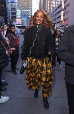 JUSTINE SKYE Arrives at Knicks Game at Madison Square Garden in New York City 04/08/2025