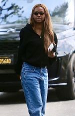 JUSTINE SKYE Leaves Breakfast with Hailey and Justin Bieber in Los Angeles 04/14/2025
