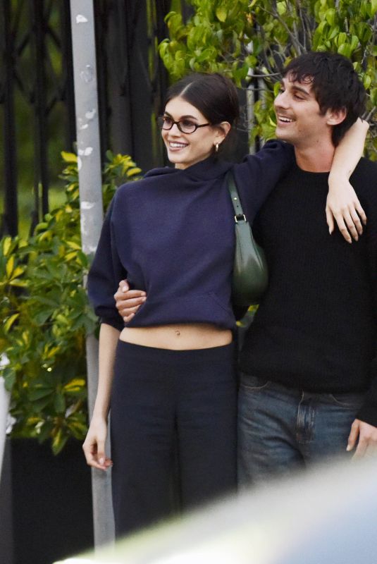 KAIA GERBER Out with a Male Friend in Los Angeles 03/29/2025