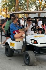 KATE HUDSON Opts for a Golf Cart Ride at Coachella 04/13/2025
