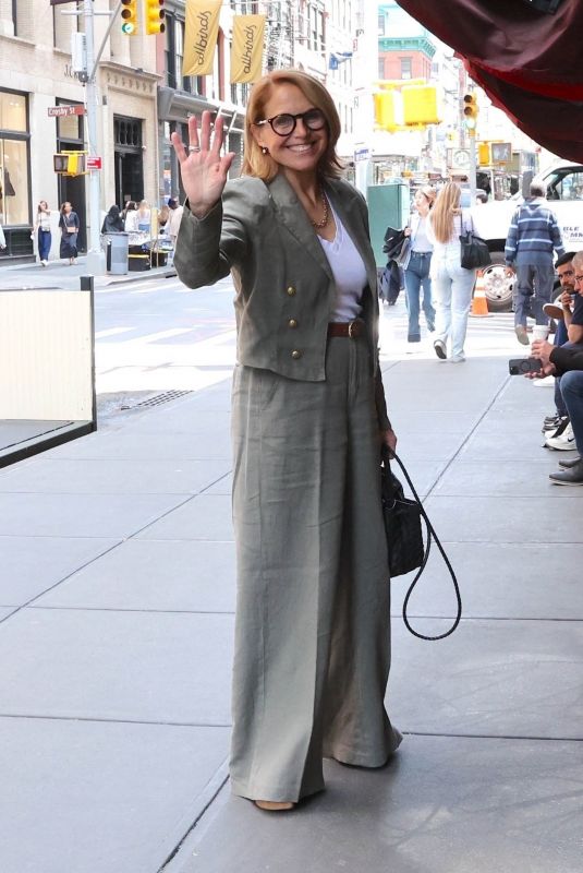 KATIE COURIC Arrives at Balthazar Restaurant in Downtown Manhattan 04/22/2025