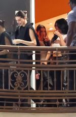 KENDALL and KYLIE JENNER, HAILEY BIEBER and ANASTASIA KARANIKOLAOU at Sushi Park in West Hollywood 04/03/2025