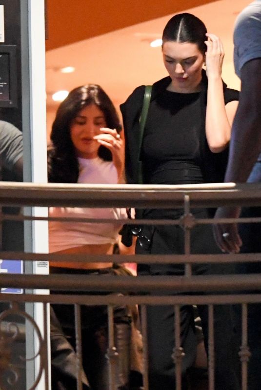 KENDALL and KYLIE JENNER, HAILEY BIEBER and ANASTASIA KARANIKOLAOU at Sushi Park in West Hollywood 04/03/2025