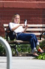 LILA GRACE MOSS Goes Makeup-free at a Park in New York City 04/23/2025