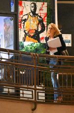 LINDSAY SHOOKUS Leaves Sushi Park in Los Angeles 04/15/2025