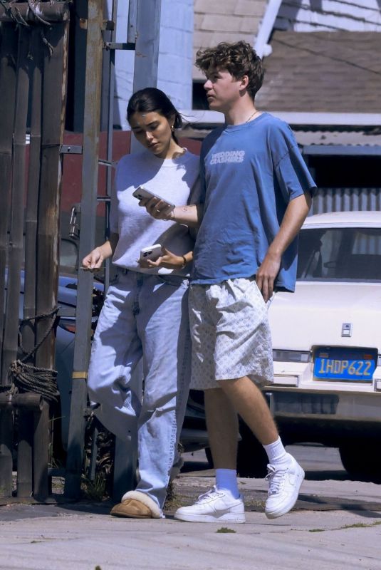MADISON BEER and Nick Austin Out for Lunch with Friends 04/22/2025
