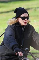 MADONNA Out Riding a Biking Around Central Park in New York City 04/10/2025