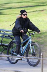 MADONNA Out Riding a Biking Around Central Park in New York City 04/10/2025