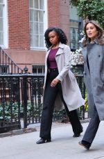 MARISKA HARGITAY and BETSY BRANDT on the Set of Law and Order: SVU in New York 04/09/2025
