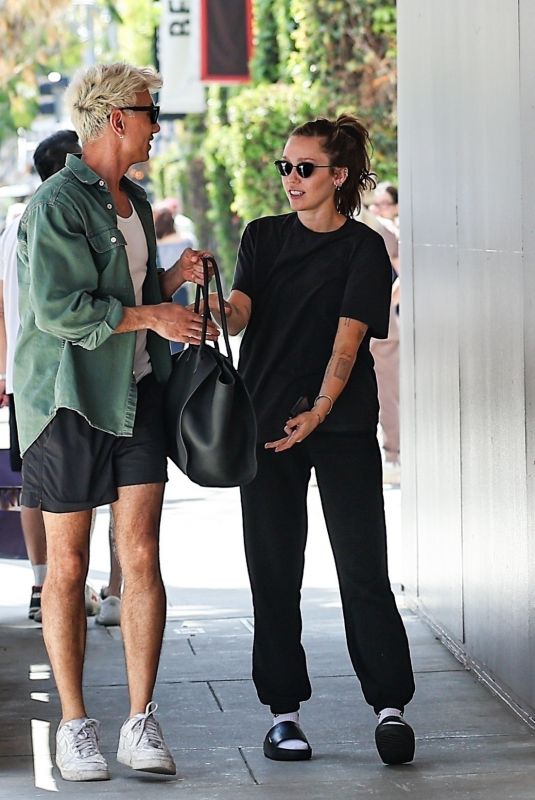 MILEY CYRUS Out with a Friend in Beverly Hills 04/07/2025