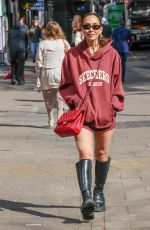 MYLEENE KLASS in a Knee High Boots and Hoodie Leaves Smooth Radio Studios 04/17/2025
