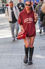 MYLEENE KLASS in a Knee High Boots and Hoodie Leaves Smooth Radio Studios 04/17/2025