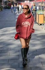 MYLEENE KLASS in a Knee High Boots and Hoodie Leaves Smooth Radio Studios 04/17/2025