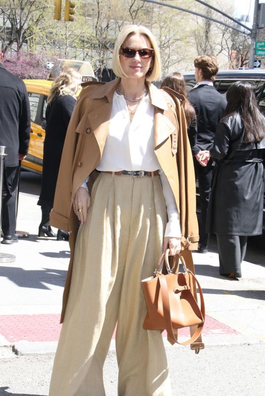 NAOMI WATTS Arrives at Ralph Lauren Fall 2025 Collection Runway Show in New York 04/17/2025