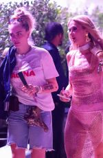 PARIS HILTON and CARA DELEVINGNE Out at Coachella Weekend 1 Final Night 04/13/2025