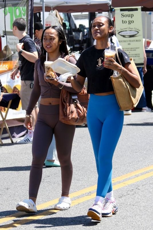 RACHEL LINDSAY Out Shopping with a Friend at Studio City Farmers Market 04/20/2025