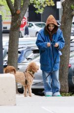 RACHEL ZEGLER Out with Her Dog in New York City 04/21/2025