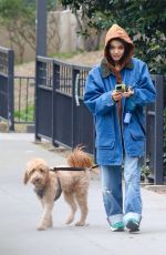 RACHEL ZEGLER Out with Her Dog in New York City 04/21/2025