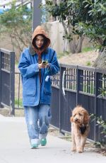 RACHEL ZEGLER Out with Her Dog in New York City 04/21/2025
