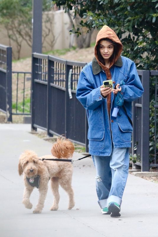 RACHEL ZEGLER Out with Her Dog in New York City 04/21/2025