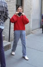SARAH HYLAND Wears Mask for Fans at Meet-and-greet in New York City 04/18/2025