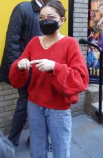 SARAH HYLAND Wears Mask for Fans at Meet-and-greet in New York City 04/18/2025