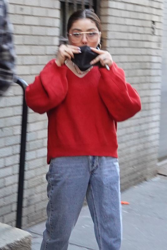 SARAH HYLAND Wears Mask for Fans at Meet-and-greet in New York City 04/18/2025
