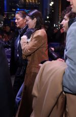 SELENA GOMEZ and Benny Blanco Arrives for Knicks Game at Madison Square Garden in New York City 04/08/2025