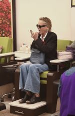 SHARON STONE Getting a Pedicure in Los Angeles 04/28/2025