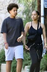 TIA MOWRY on a Hike at Wilacre Park with Her Son Cree 04/19/2025