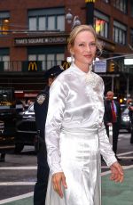 UMA THURMAN Arrives at Good Night, and Good Luck Broadway Opening Night in New York 04/03/2025